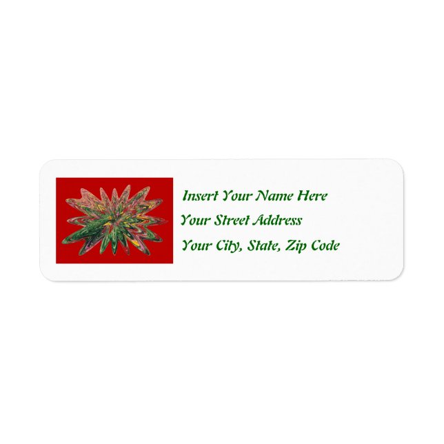 Tulips Collapsing Design Red Customisable Labels (Front)