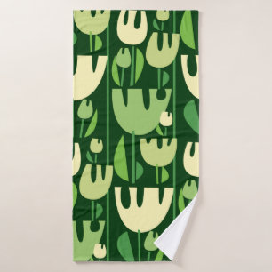 Tulips colour seamless pattern bath towel