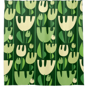 Tulips colour seamless pattern shower curtain