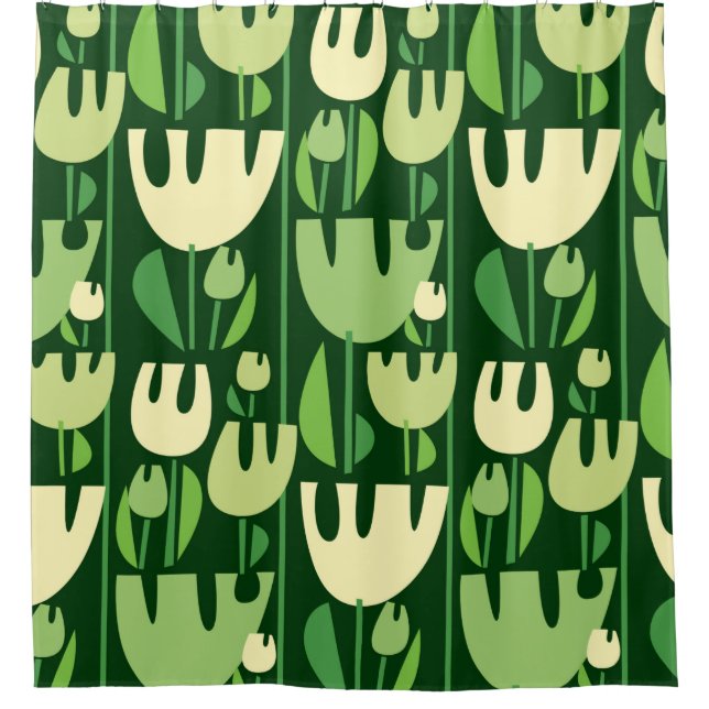 Tulips colour seamless pattern shower curtain (Front)