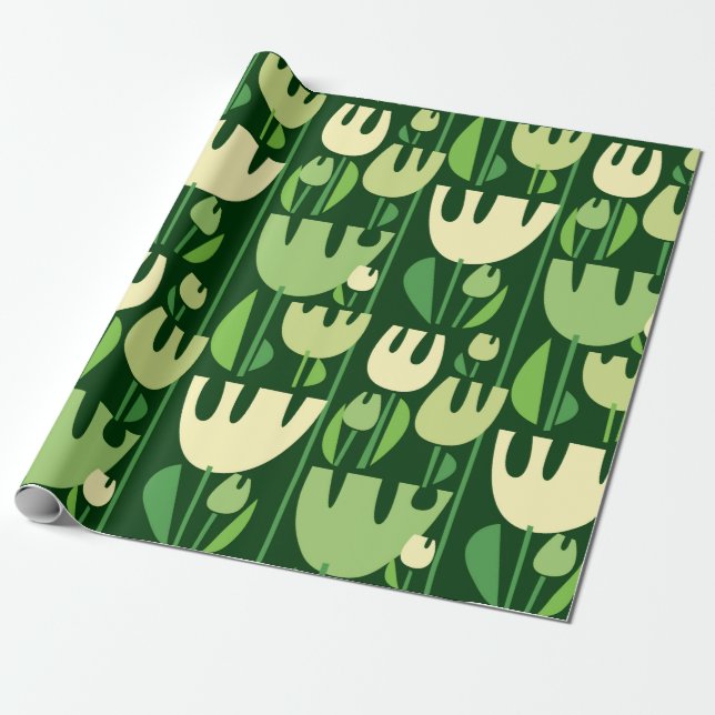 Tulips colour seamless pattern wrapping paper (Unrolled)