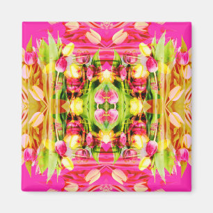 TULIPS - Coloured Tulips of Fractal Art - Magnet