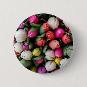 Tulips Colourful Flowers Easter Spring 6 Cm Round Badge
