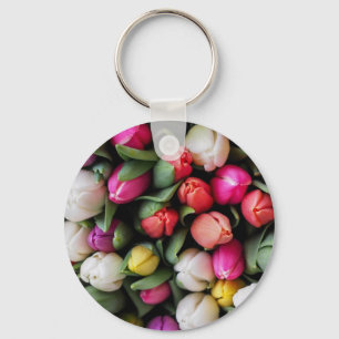Tulips Colourful Flowers Easter Spring Key Ring
