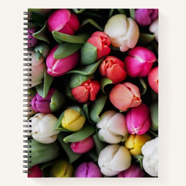 Tulips Colourful Flowers Easter Spring Notebook (Front)