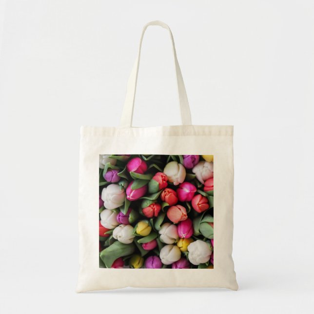 Tulips Colourful Flowers Easter Spring Tote Bag (Front)