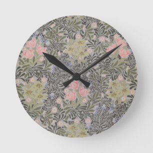 Tulips, Daisies and Honeysuckle Round Clock