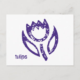 Tulips Deep Blue Tulip Postcard