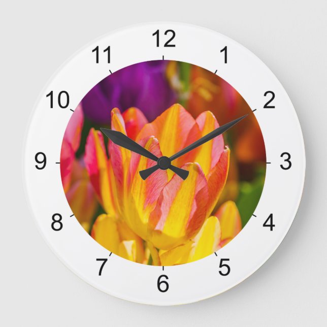 Tulips Enchanting 16 Large Clock (Front)