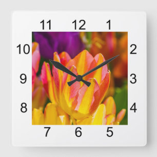 Tulips Enchanting 16 Square Wall Clock