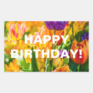 Tulips Enchanting congratulations Rectangular Sticker