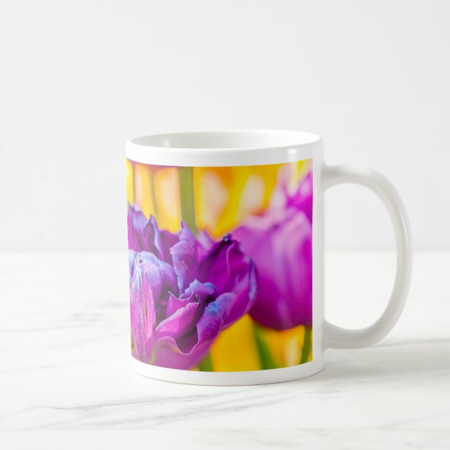 Tulips Enchanting Dark Pink Coffee Mug (Right)