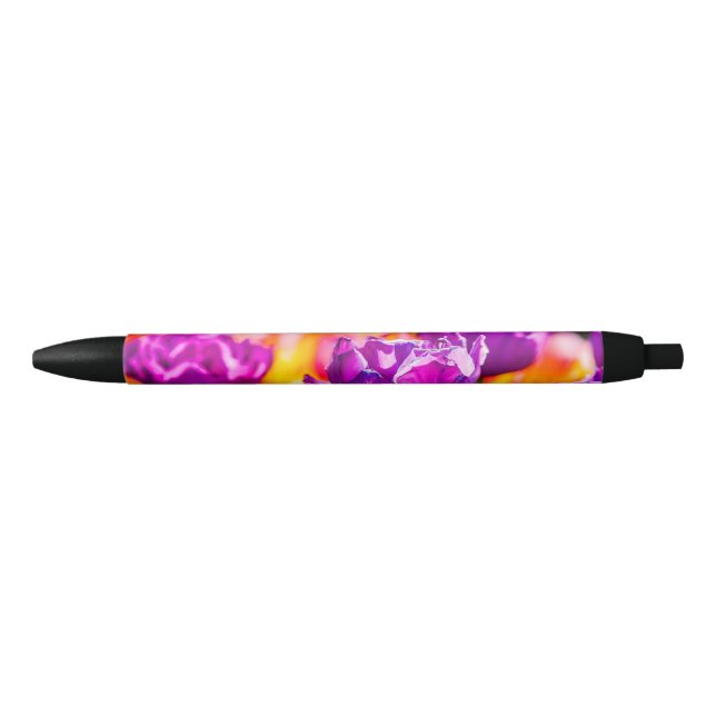 Tulips Enchanting Purple Black Ink Pen (Front)