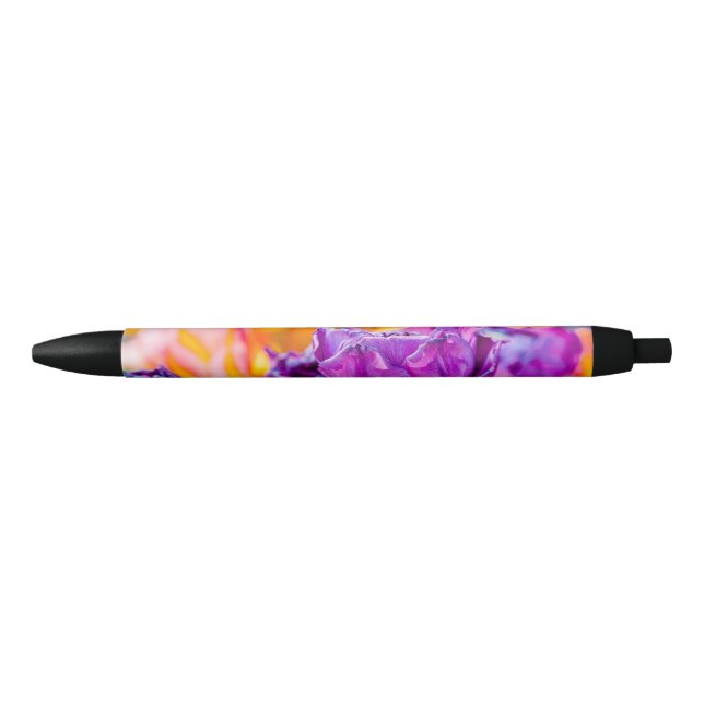 Tulips Enchanting Purple Black Ink Pen (Front)