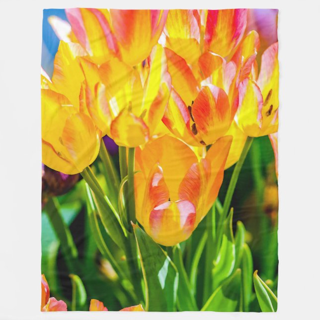 Tulips Enchanting Purple Fleece Blanket (Front)