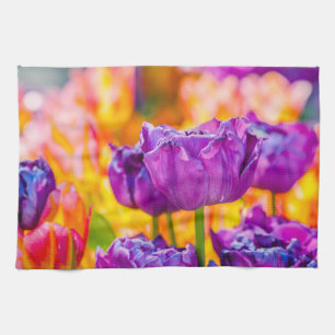 Tulips Enchanting Purple Tea Towel
