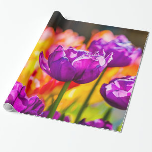 Tulips Enchanting Purple Wrapping Paper