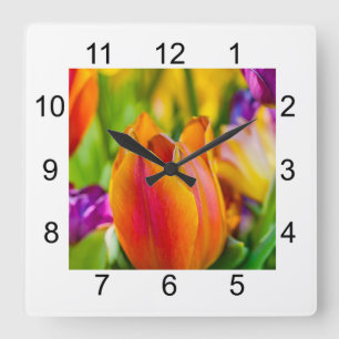 Tulips Enchanting Square Wall Clock