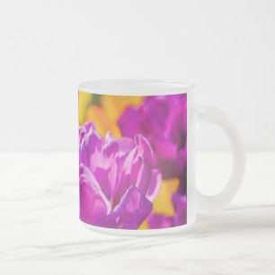 Tulips Enchanting Violet Frosted Glass Coffee Mug