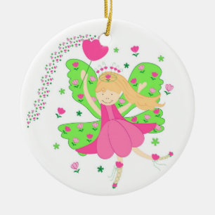 Tulips fairy ceramic tree decoration