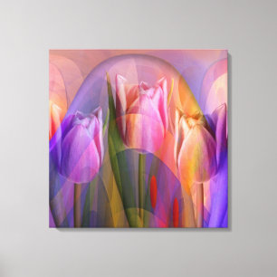 Tulips festival, artistic mixed media wallart canvas print