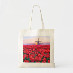 Tulips Field - Landscape - Spring in Netherland Tote Bag