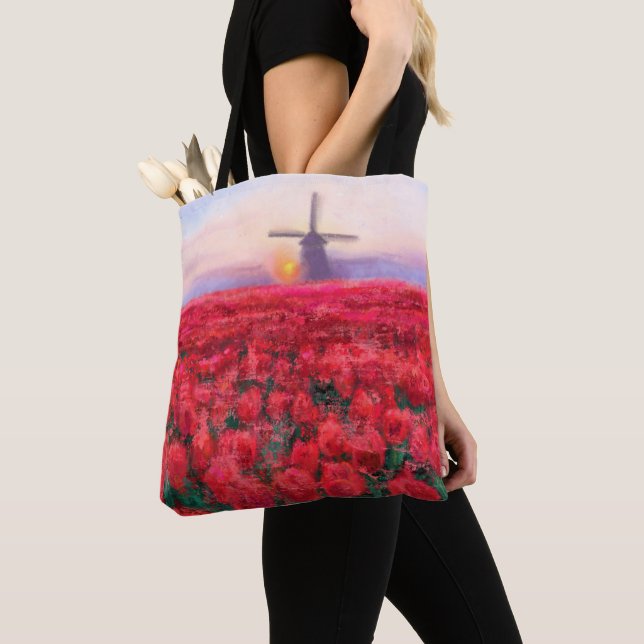 Tulips Field - Landscape - Spring in Netherland  Tote Bag (Close Up)