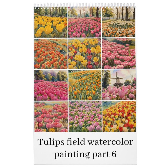 Tulips field watercolor painting 6 calendar (Cover)