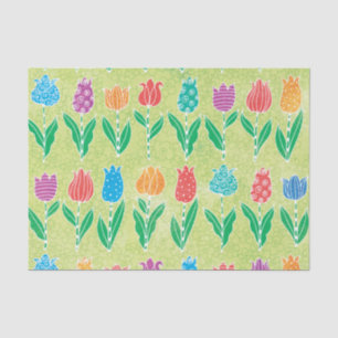 Tulips Floral Bright Garden Tissue Paper