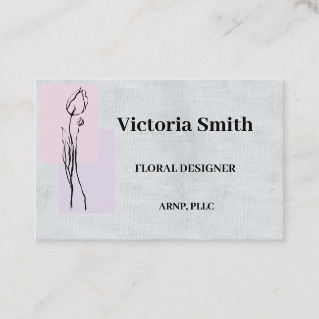 Tulips Floral Designer Professional Floral Business Card (Front)