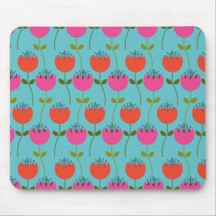 Tulips Floral Pattern Mouse Mat