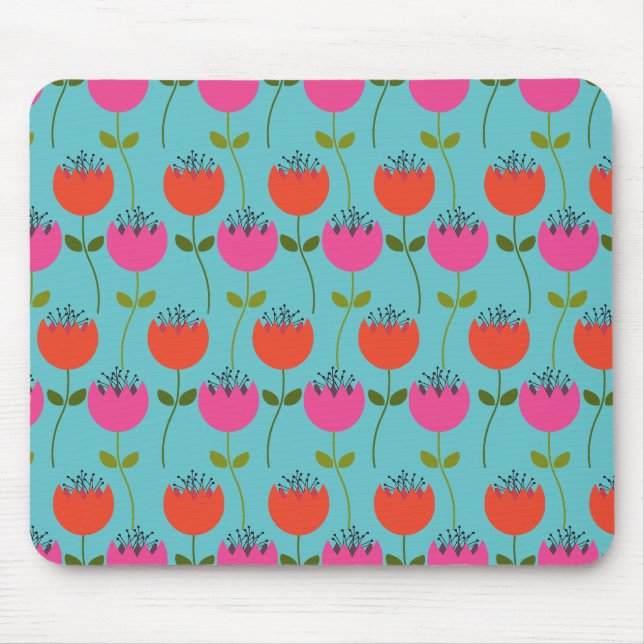 Tulips Floral Pattern Mouse Mat (Front)