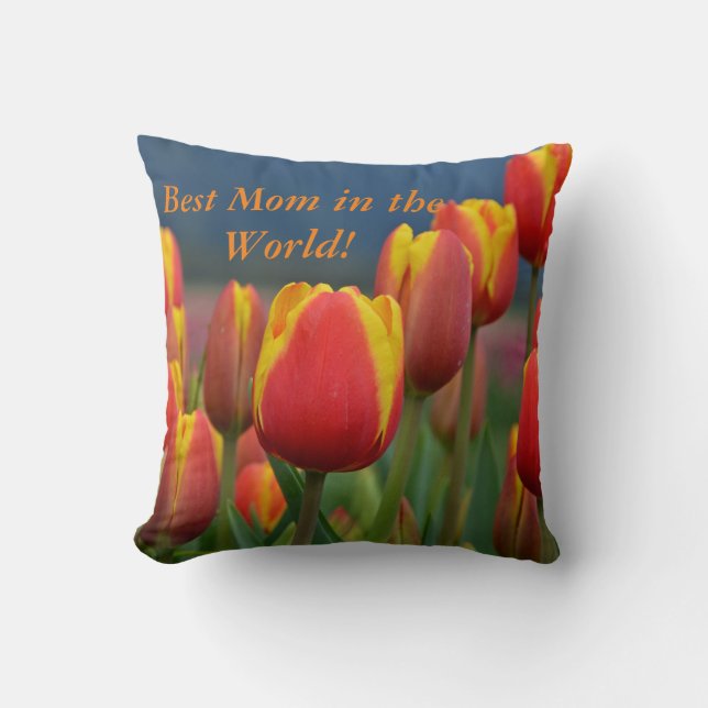 Tulips for Mum Throw Pillow (Front)