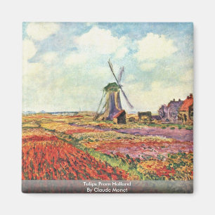 Tulips From Holland By Claude Monet Magnet
