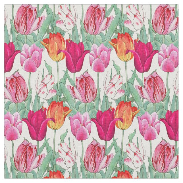 Tulips Garden Fabric (Close Up)
