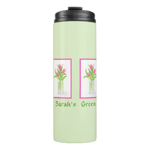 Tulips Handpainted Watercolor PERSONALIZE Gardener Thermal Tumbler