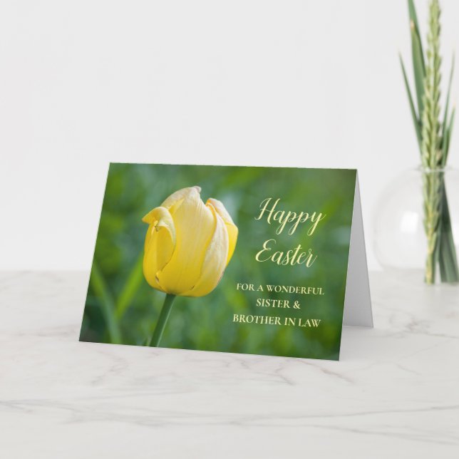 Tulips Happy Easter Sister and Brother in Law Holiday Card (Front)