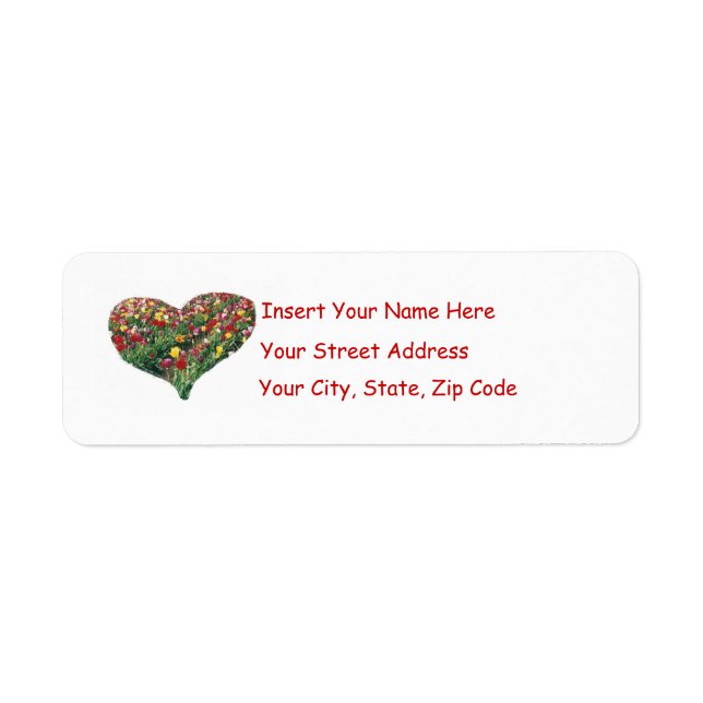 Tulips Heart Customisable Labels (Front)
