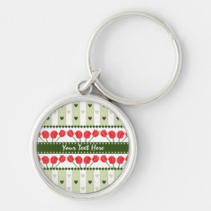 Tulips & Hearts key chain, customise Ring