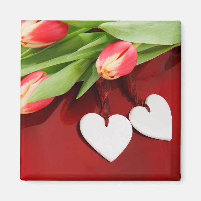 Tulips & Hearts magnet (Front)