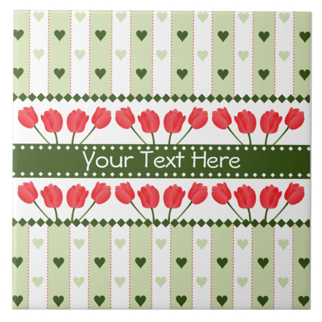 Tulips & Hearts tile, customise Tile (Front)