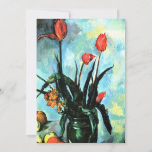 Tulips in a Vase by Paul Cezanne, Vintage Art