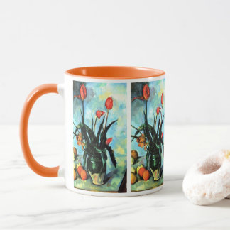 Tulips in a Vase by Paul Cezanne, Vintage Art Mug
