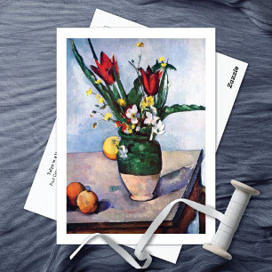 Tulips in a Vase Paul Cezanne Postcard