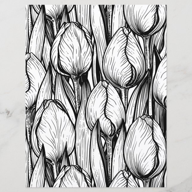 Tulips in black and white (Front)
