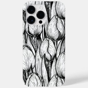 Tulips in black and white Case-Mate iPhone 14 pro max case