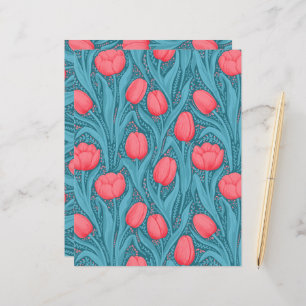 Tulips in blue and red