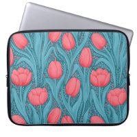 Tulips in blue and red