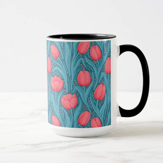Tulips in blue and red mug (Right)