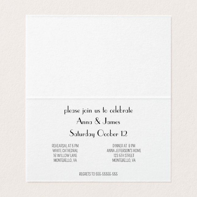 Tulips in Delft Blue customisable card (Inside Unfolded)